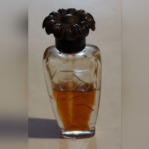 Helene Dale 7 etched crystal perfume bottle with silver Sunflower Floral lid 60%